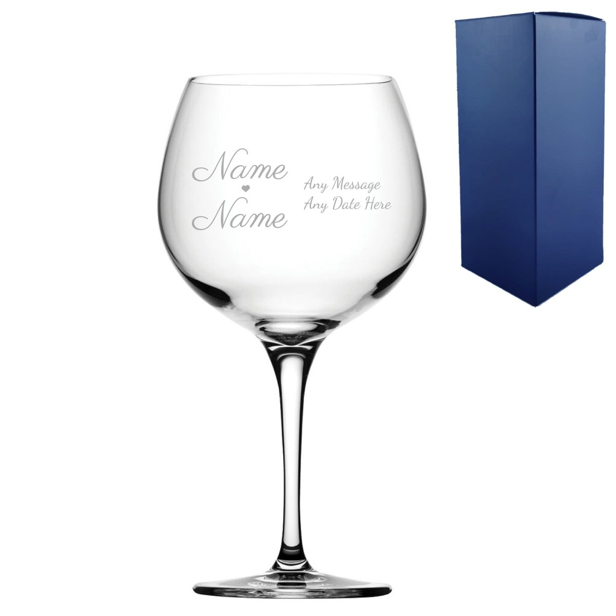 Engraved Wedding Gin Balloon, Gift Boxed
