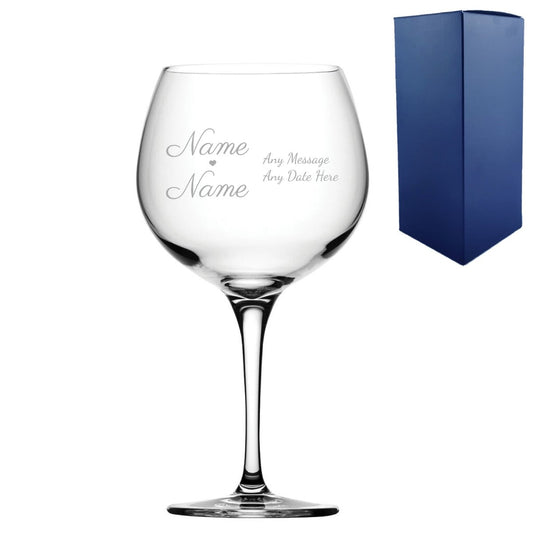 Engraved Wedding Gin Balloon, Gift Boxed