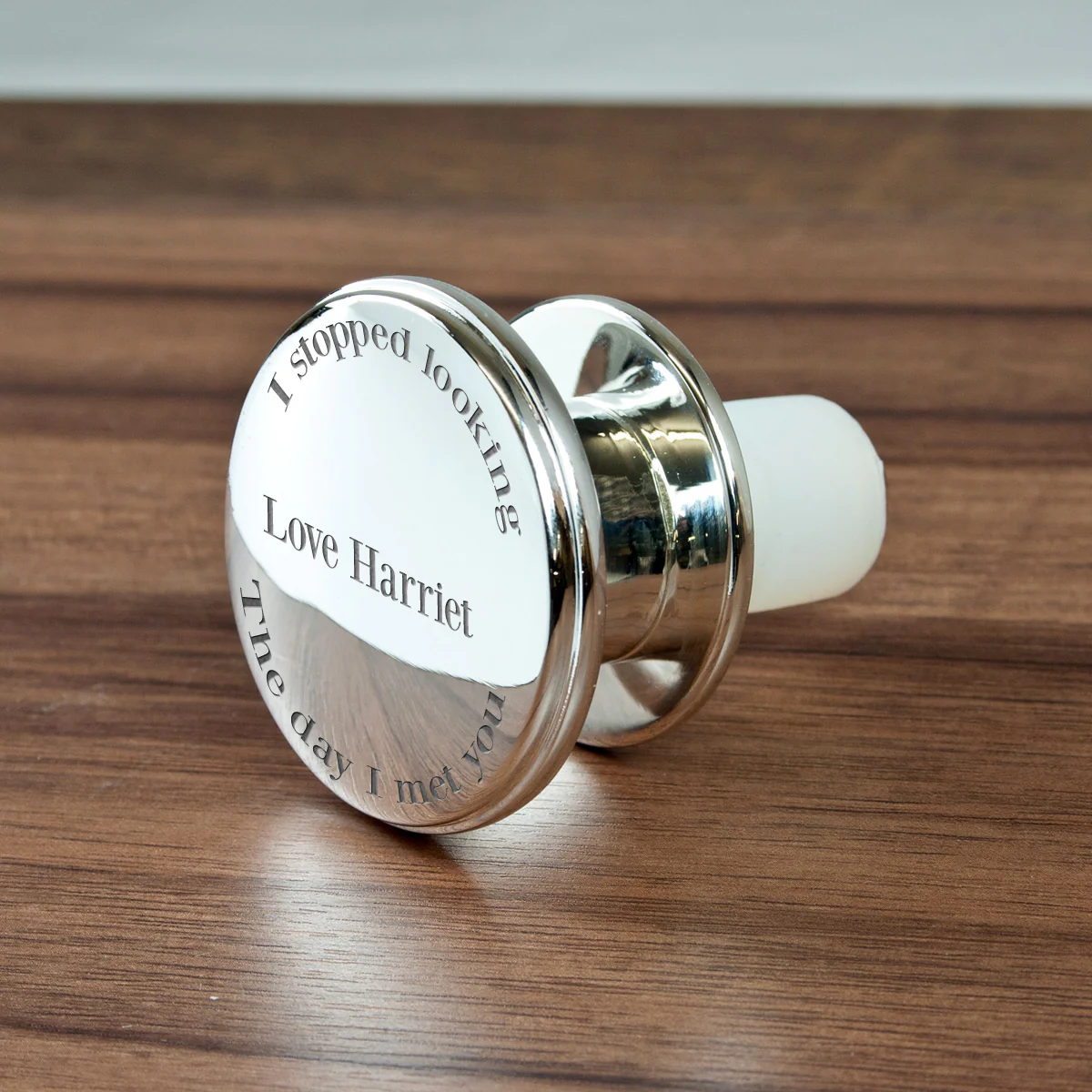 Personalised Silver Plated Romantic Bottle Stopper