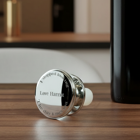 Personalised Silver Plated Romantic Bottle Stopper