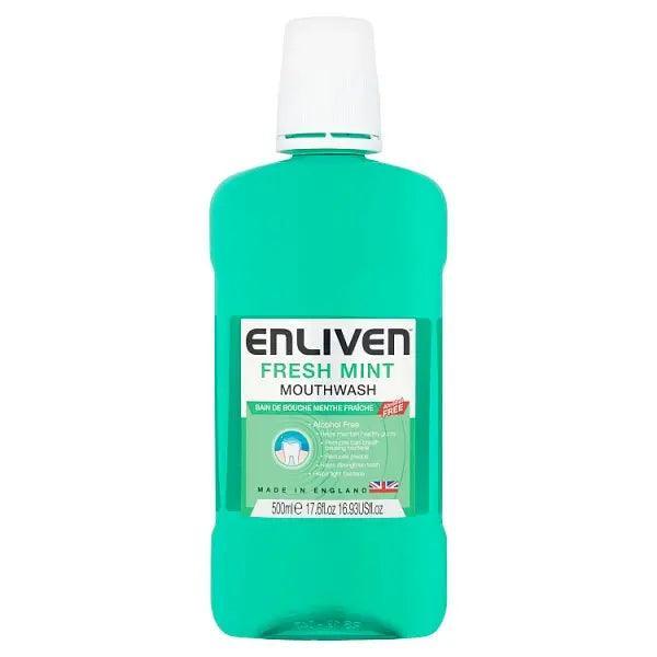 Enliven Fresh Mint Mouthwash Alcohol Free 500ml (Case of 8)