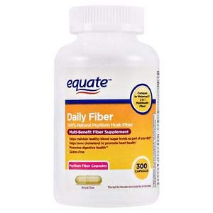 Equate Daily Fiber: Multi-Benefit Psyllium Husk Fiber, 300 Capsules (Pack of 2)