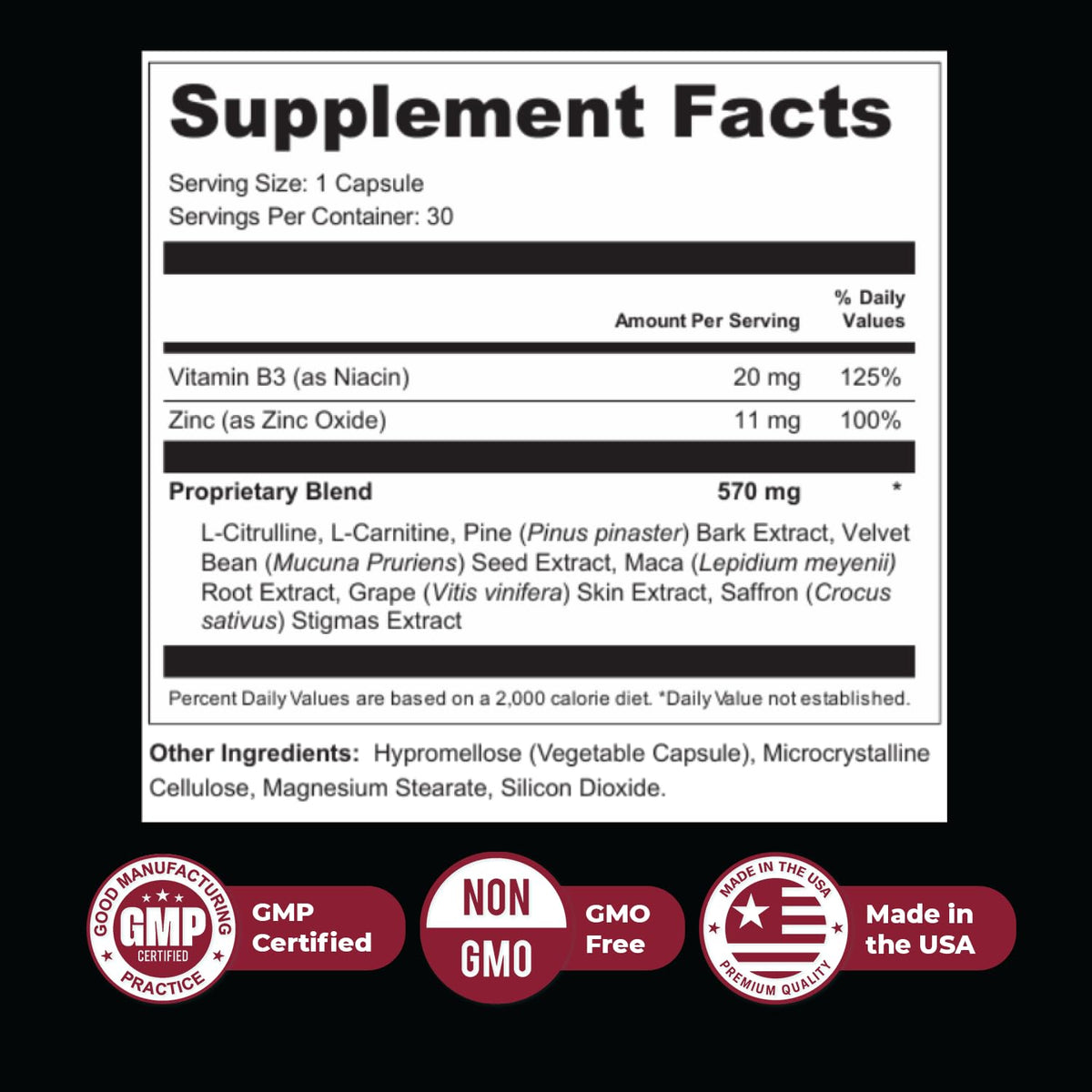 Nature's NutriWave ErecPower - 100% Natural Men's Wellness (30 Capsules) - Made in USA