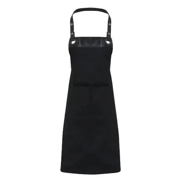 Espresso Bib Apron Black-Black, Black-Brown, Khaki-Brown, Navy-Brown
