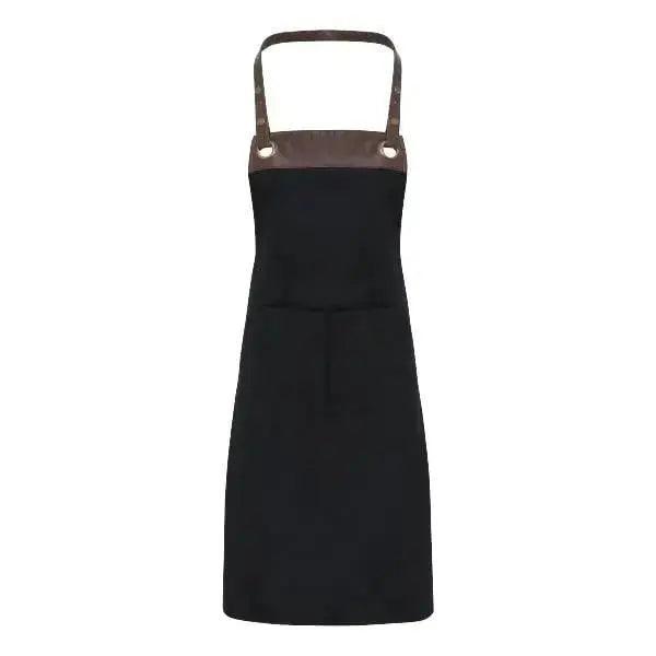 Espresso Bib Apron Black-Black, Black-Brown, Khaki-Brown, Navy-Brown