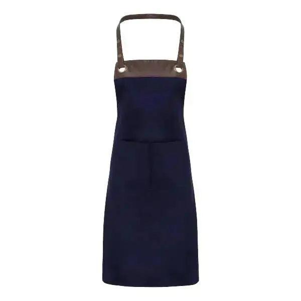 Espresso Bib Apron Black-Black, Black-Brown, Khaki-Brown, Navy-Brown