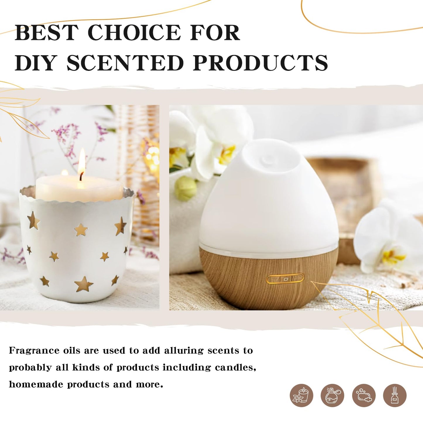 EUQEE Warm Rustic Woods Fragrance Oil – Premium 60ml with Glass Dropper (Diffuser, Candle & DIY Soap)