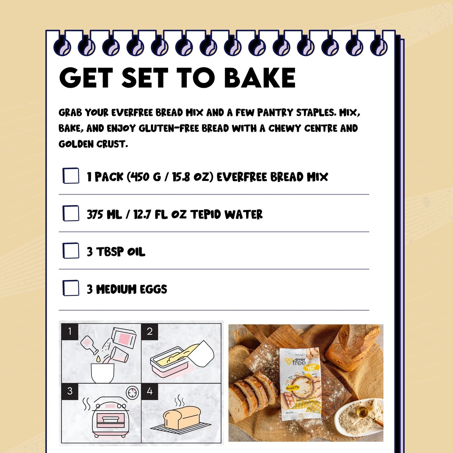 EverFree Gluten-Free Sourdough Bread Mix - 350g | Pack of 3