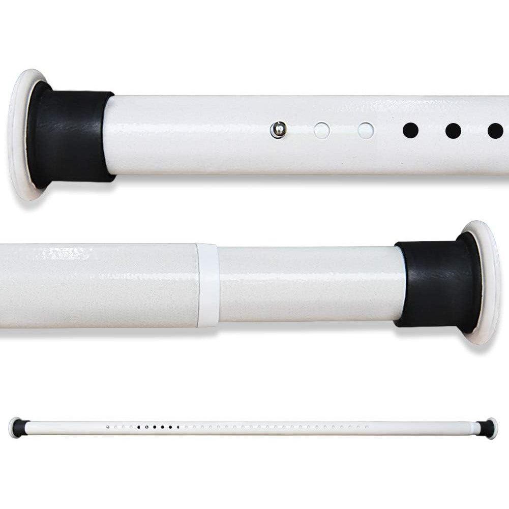 Shower Curtain Rod Extendable No Drill Telescopic Carbon Steel 70-110cm White