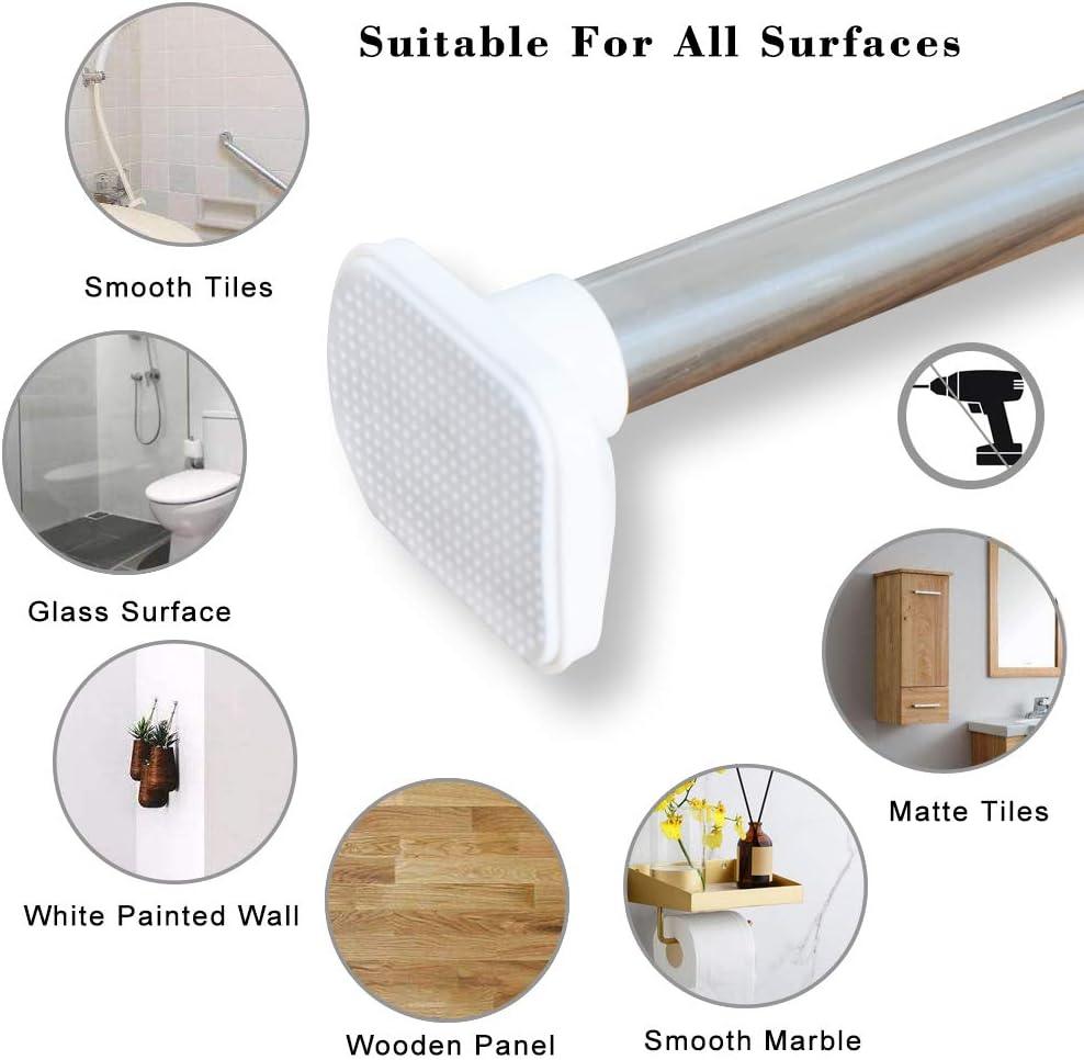 Shower Curtain Rod Extendable Telescopic No Drill Stainless Steel 310-360cm