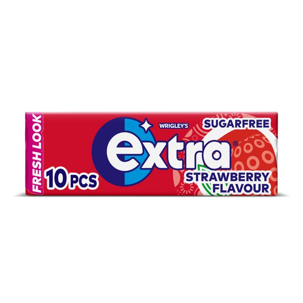 Extra Strawberry Chewing Gum Sugar Free 10 Pieces (Box of 30)