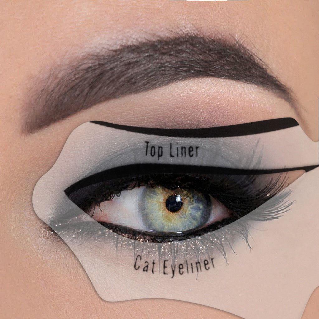 Eyeliner Stencil - Eyeshadow Guide, Smokey Cat, Quick Eye Makeup Tool Set