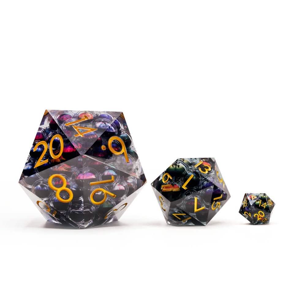 Eyes of Chaos | Liquid Core Dice | Resin | Single Giant D20