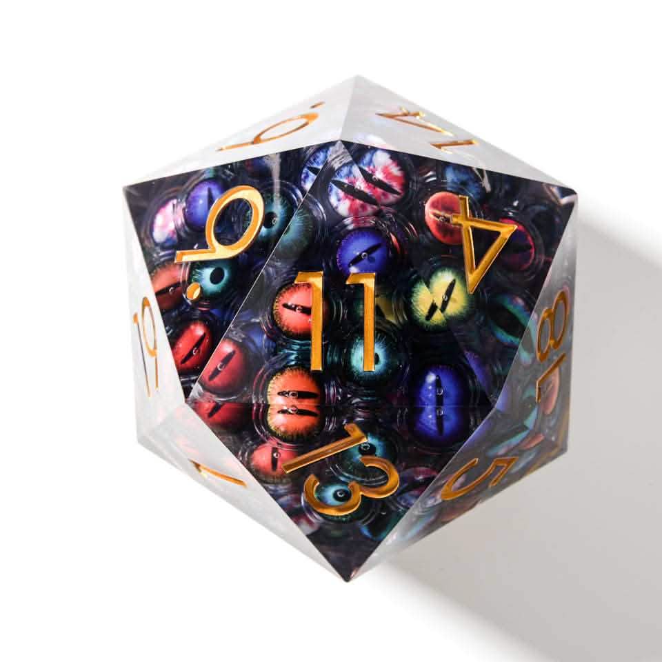 Eyes of Chaos | Liquid Core Dice | Resin | Single Giant D20