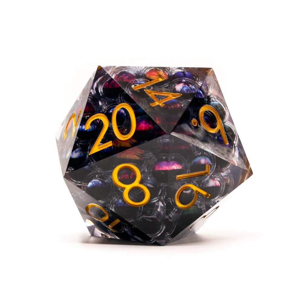Eyes of Chaos | Liquid Core Dice | Resin | Single Giant D20