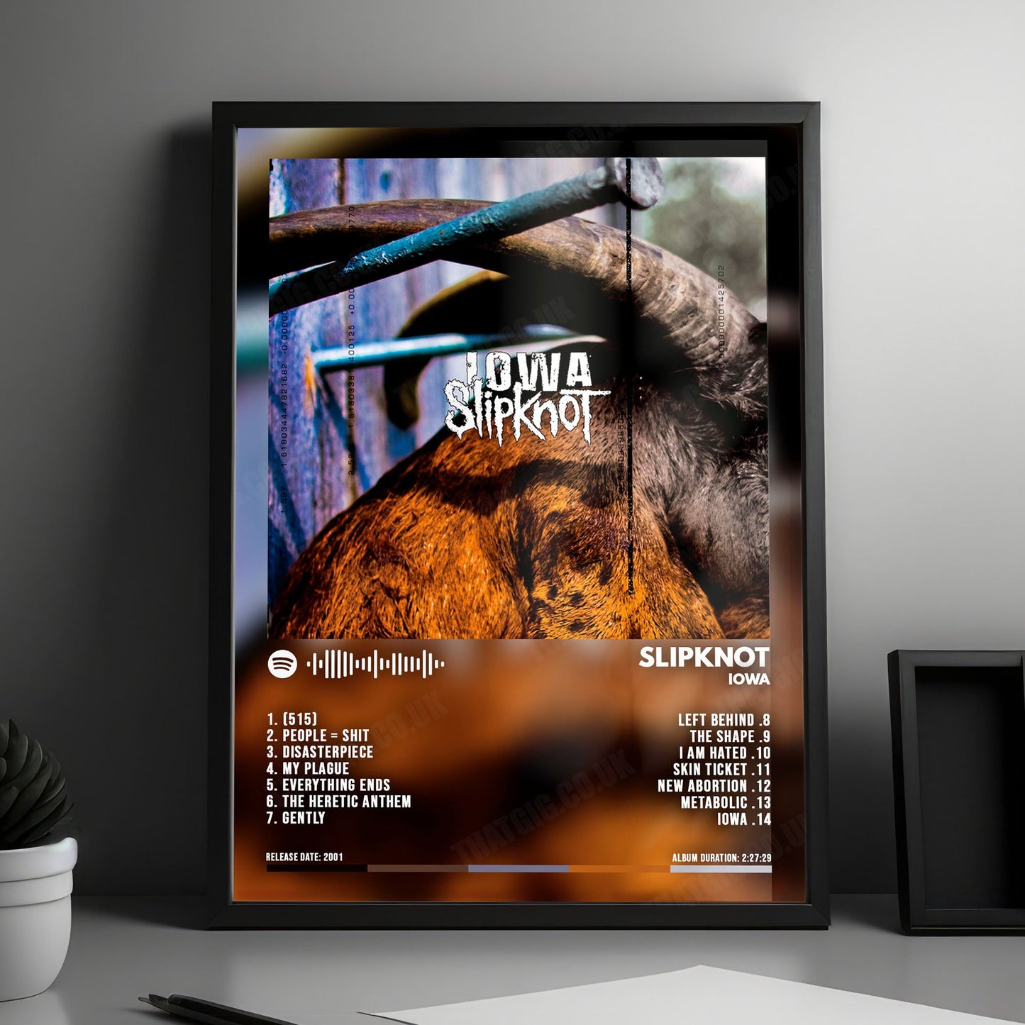 Slipknot "Iowa  " Album Cover Poster - with Complete Tracklist