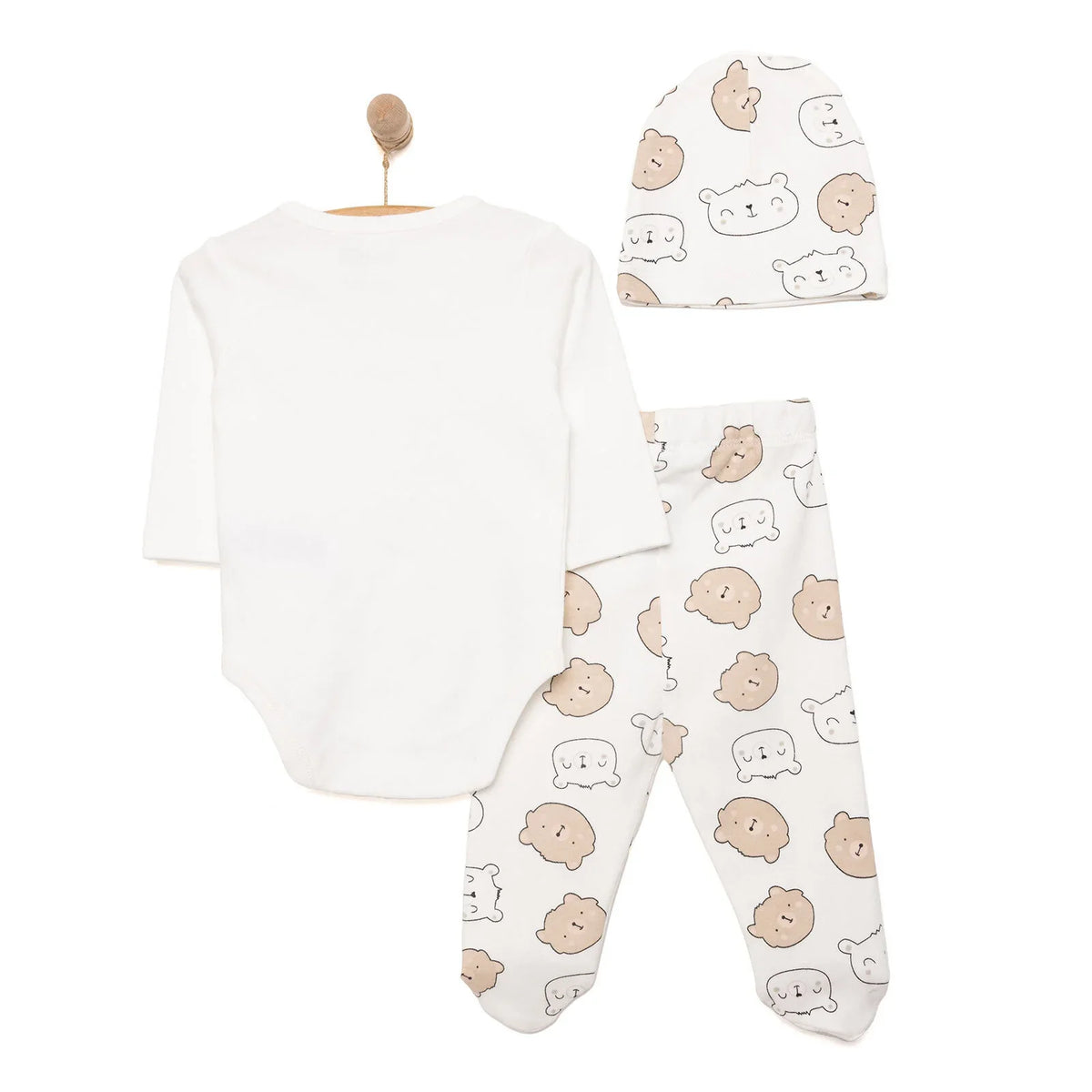 HelloBaby Zebra Print Baby Bodysuit, Bottoms & Hat Set (Newborn to 9 Months)