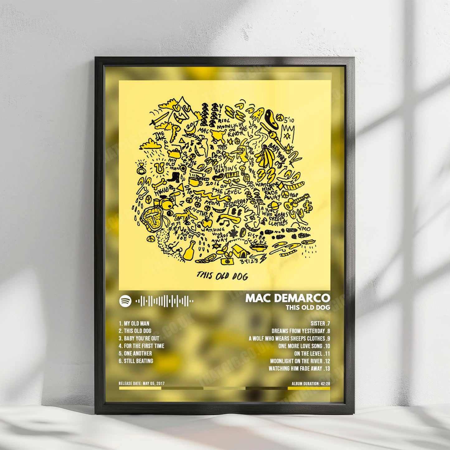 Mac DeMarco "This Old Dog" Album Cover Poster - with Complete Tracklist