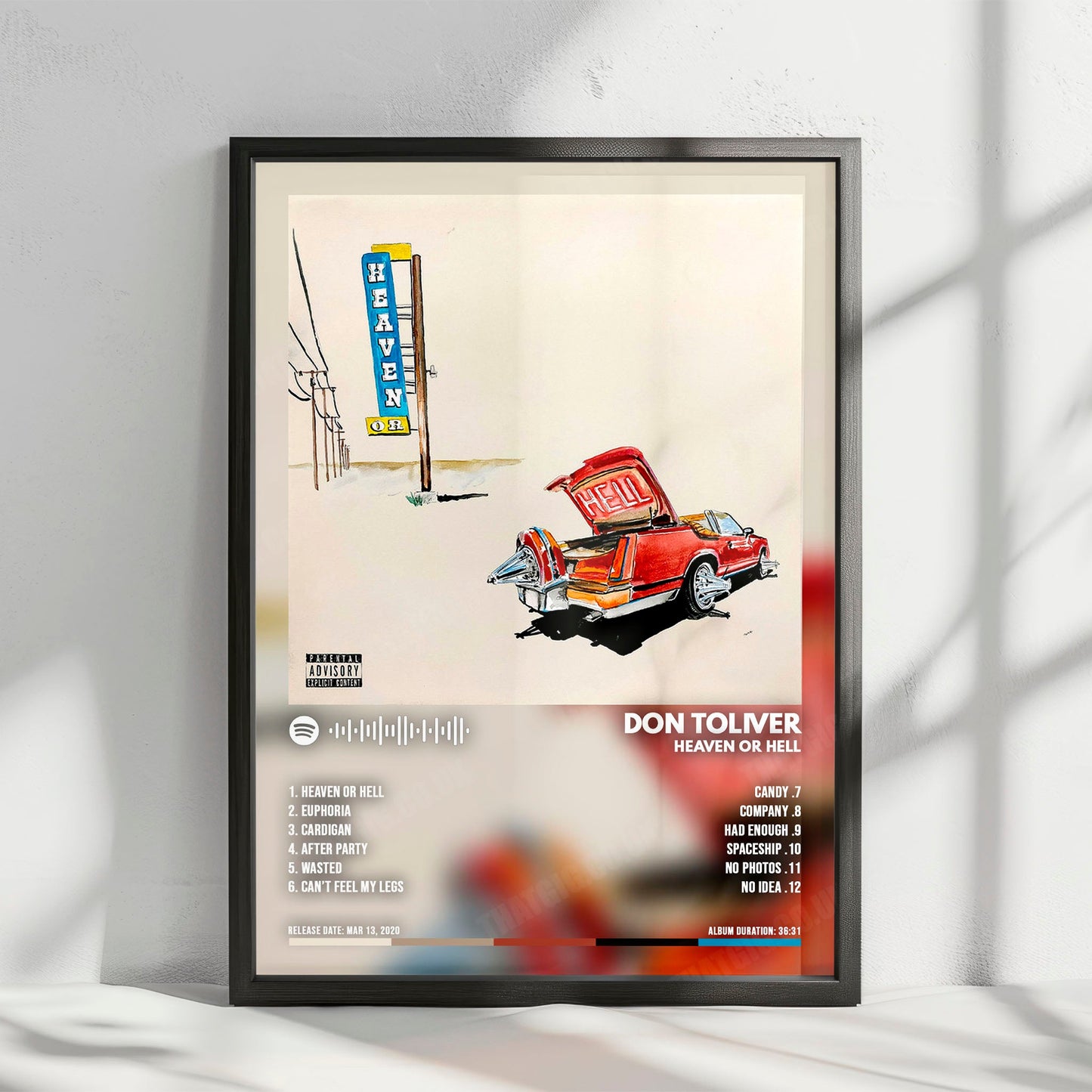 Don Toliver "Heaven or Hell" Album Cover Poster - with Complete Tracklist