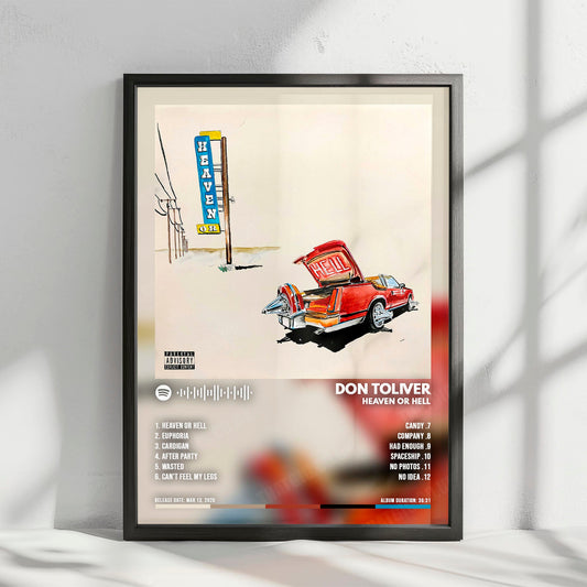 Don Toliver "Heaven or Hell" Album Cover Poster - with Complete Tracklist
