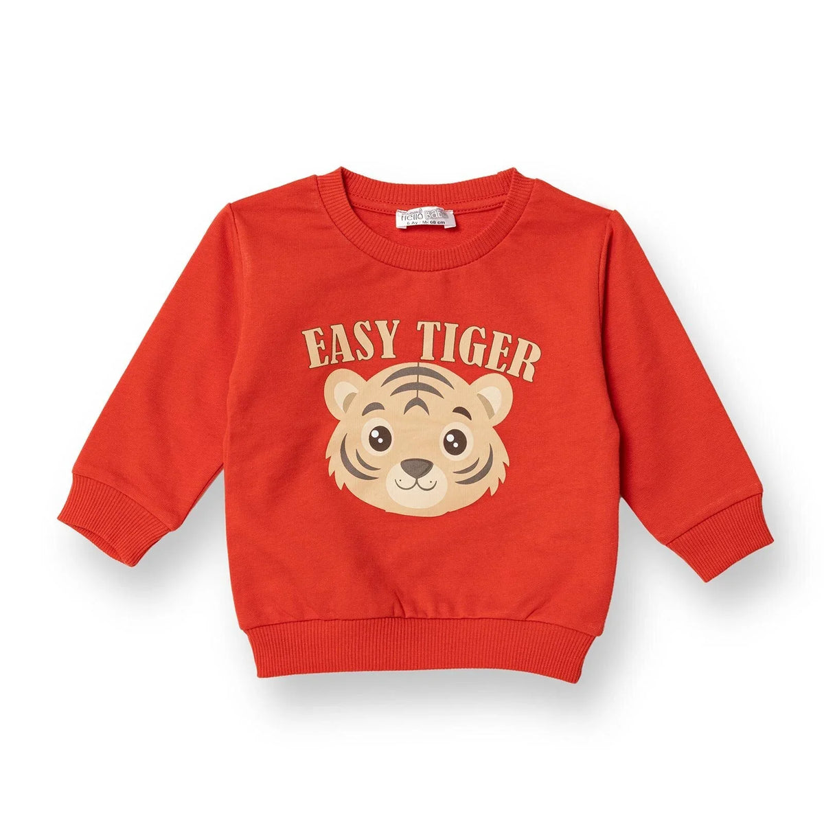 HelloBaby "Easy Tiger" Slogan Brushed Loopback Baby Sweatshirt (6 Months to 5 Years)