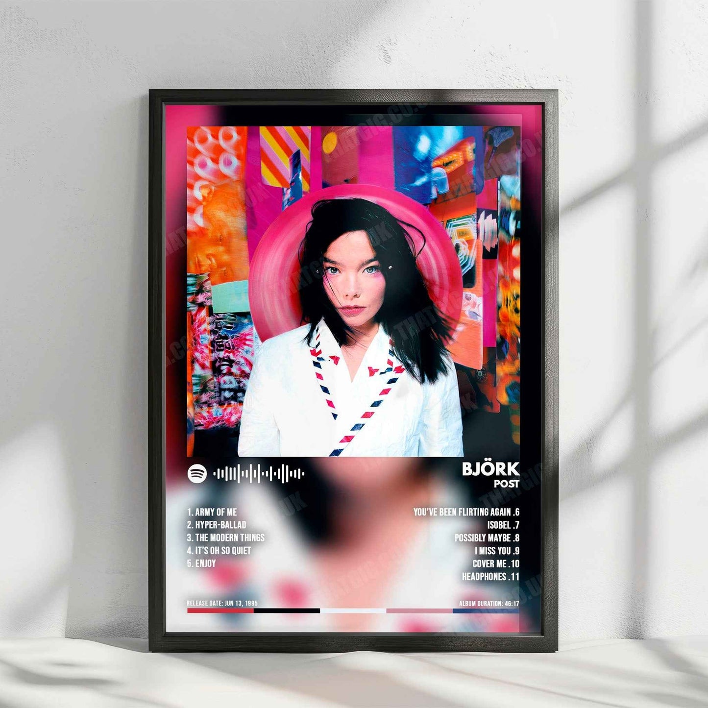 Björk "Post" Album Cover Poster - with Complete Tracklist
