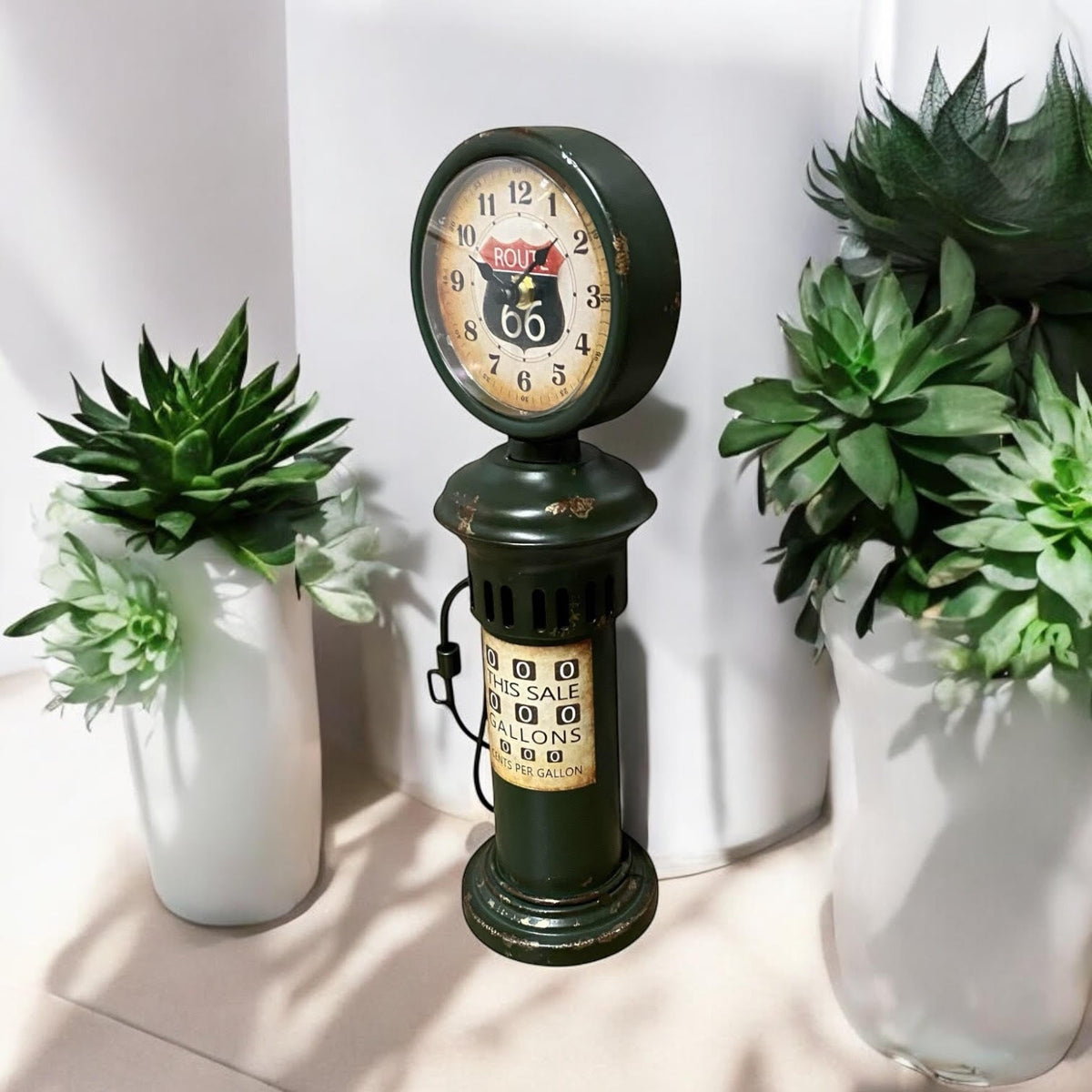 37CM TABLE CLOCK - Gasoline Pump Design