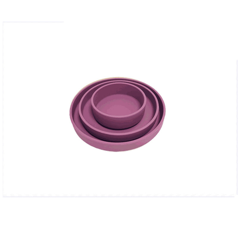 Silicone Baby Feeding Plate - BPA-Free Divided Suction Bowl
