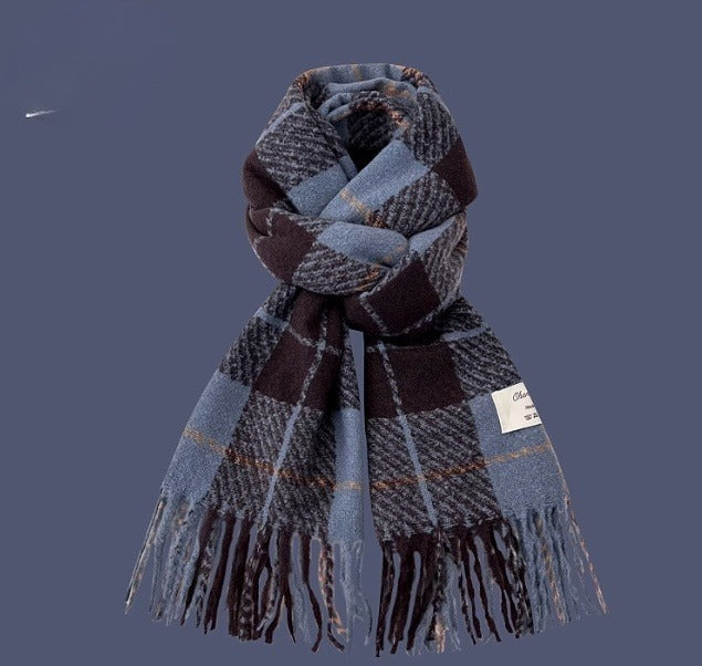 All-match Plaid Imitation Cashmere Women's Warm Scarf