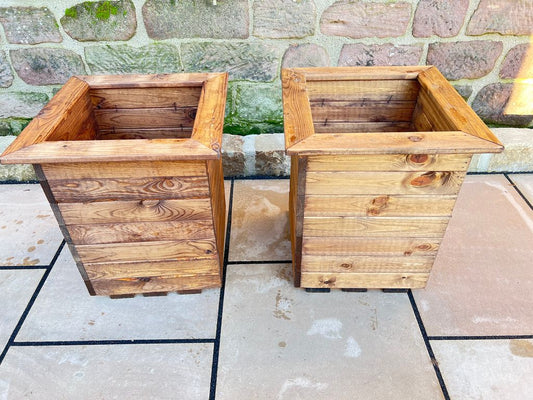 Charles Taylor Trading 2pc Large Windsor Planter Set Brown