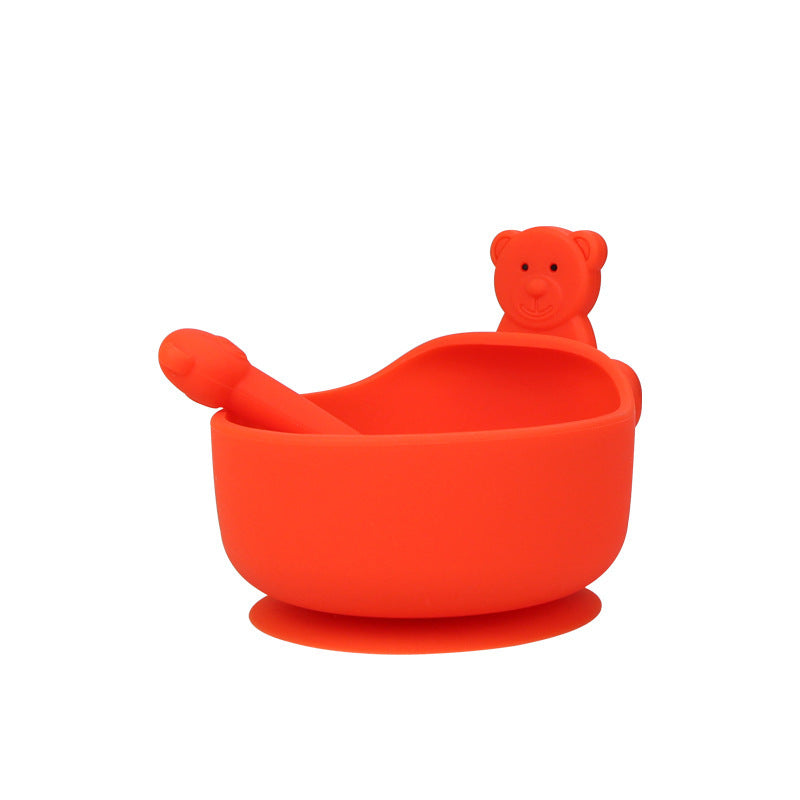 Silicone Baby Bowl & Spoon Set - 3pc Suction Base BPA-Free