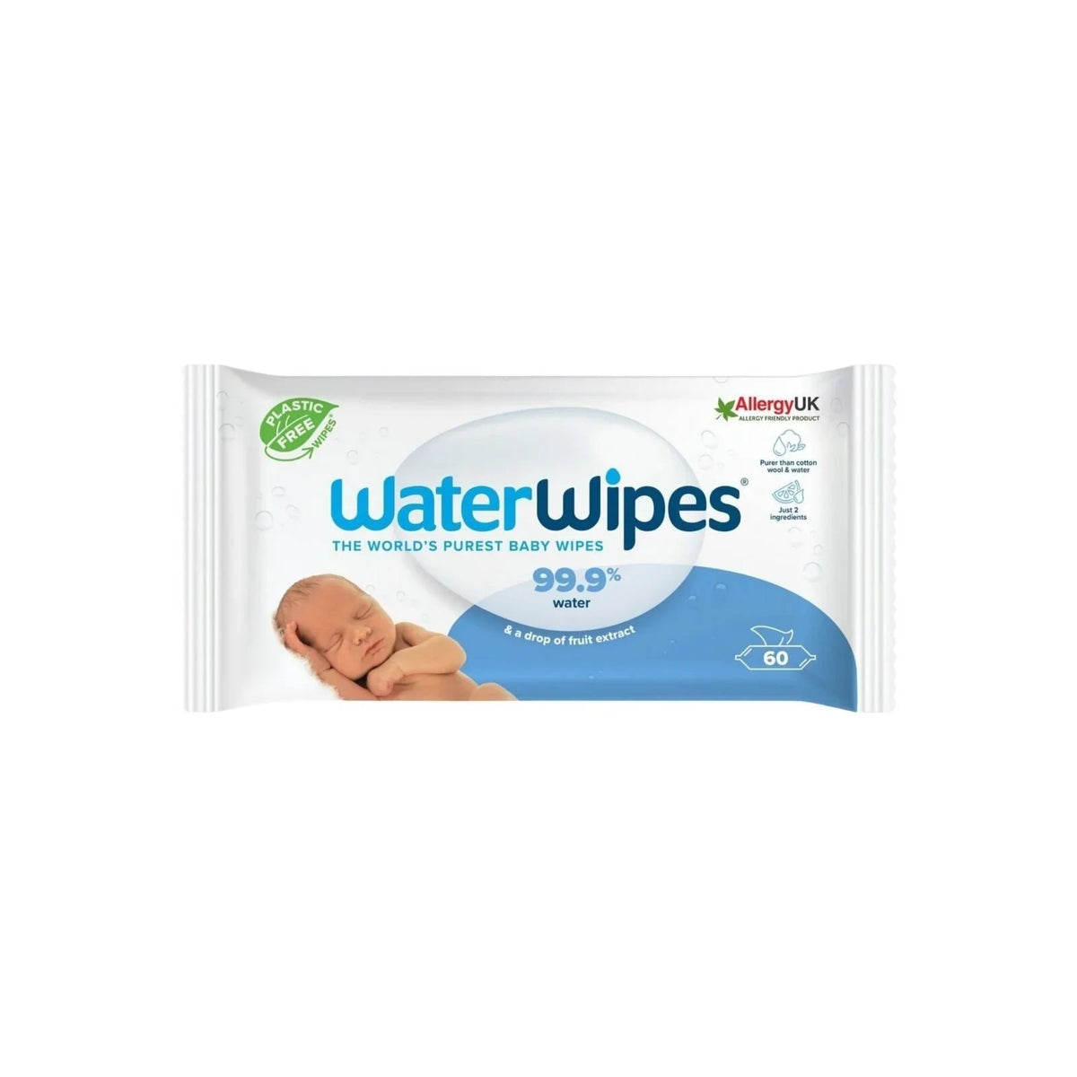 WaterWipes Sensitive Baby & Newborn Wipes 60 pcs