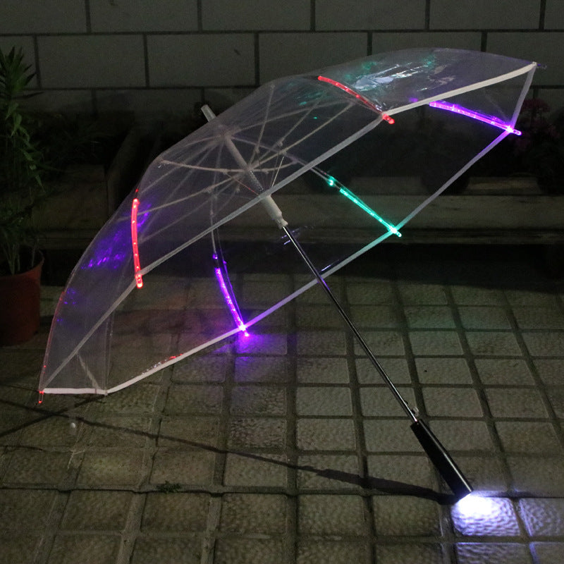 Transparent & Luminous Umbrella (with Flashlight)