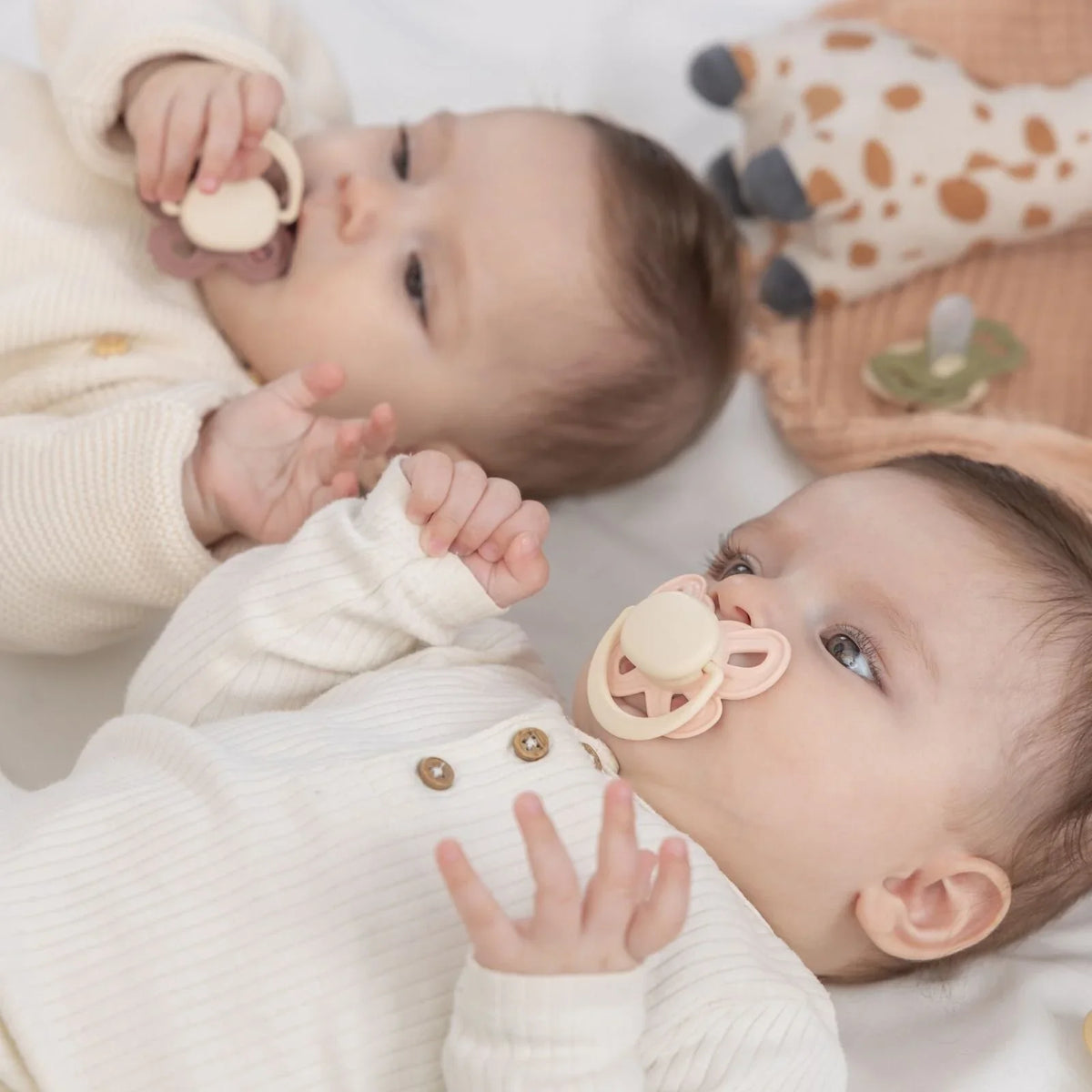 Mooma Clown & Butterfly Soothers 0-6 months Pack of 2 - Brownish Purple & Baby Pink