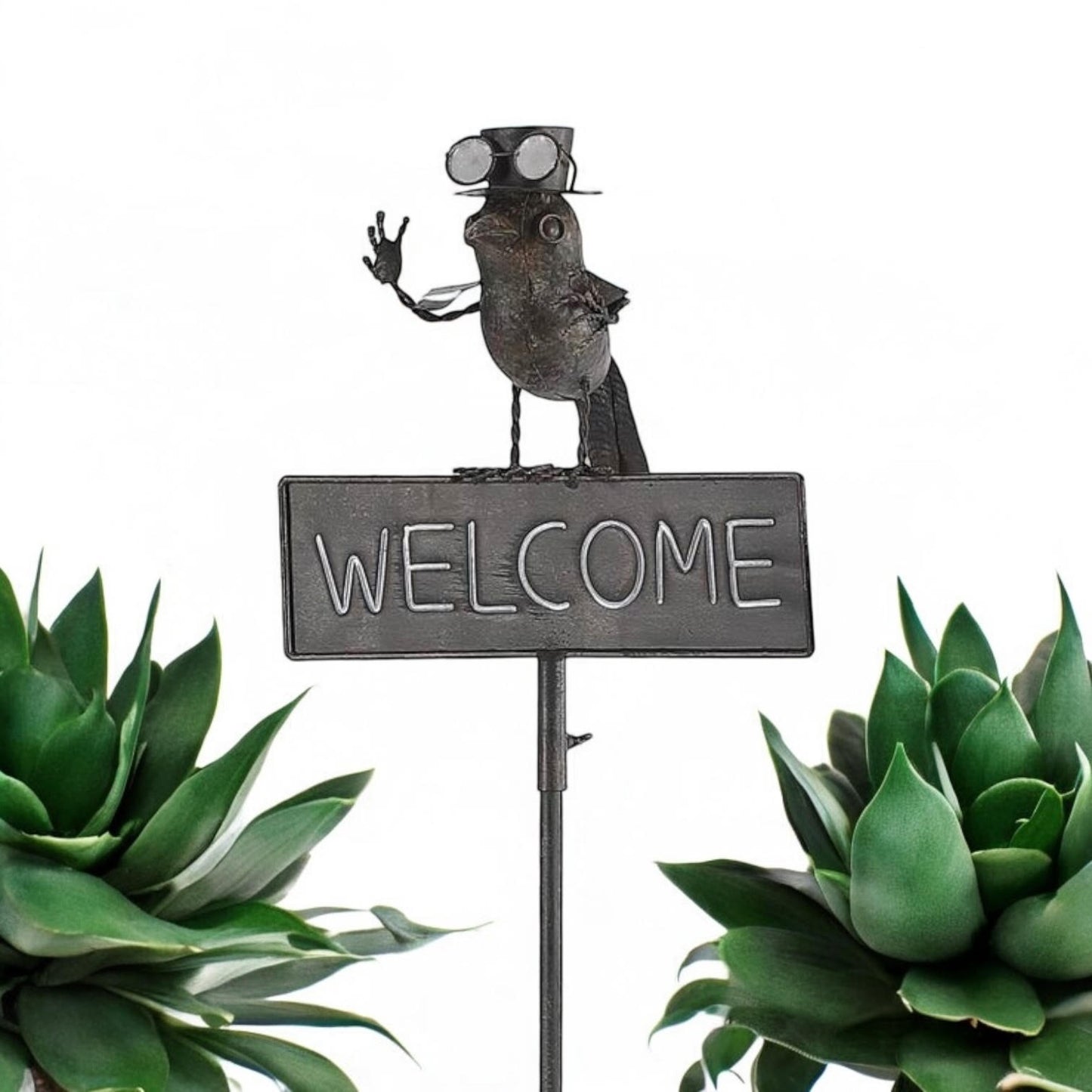 53" METAL BIRD WELCOME GARDEN STAKE