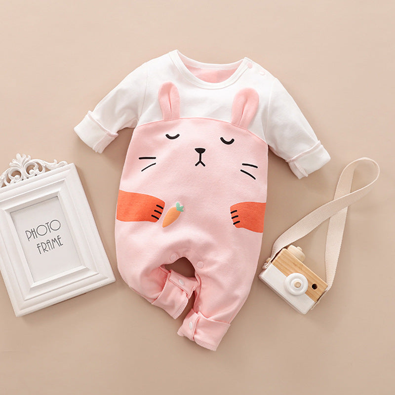 Cross-Border European And American Ins Baby Onesies Spring And Autumn Cotton Baby Cartoon Crawling Clothes Newborn Clothes Baby