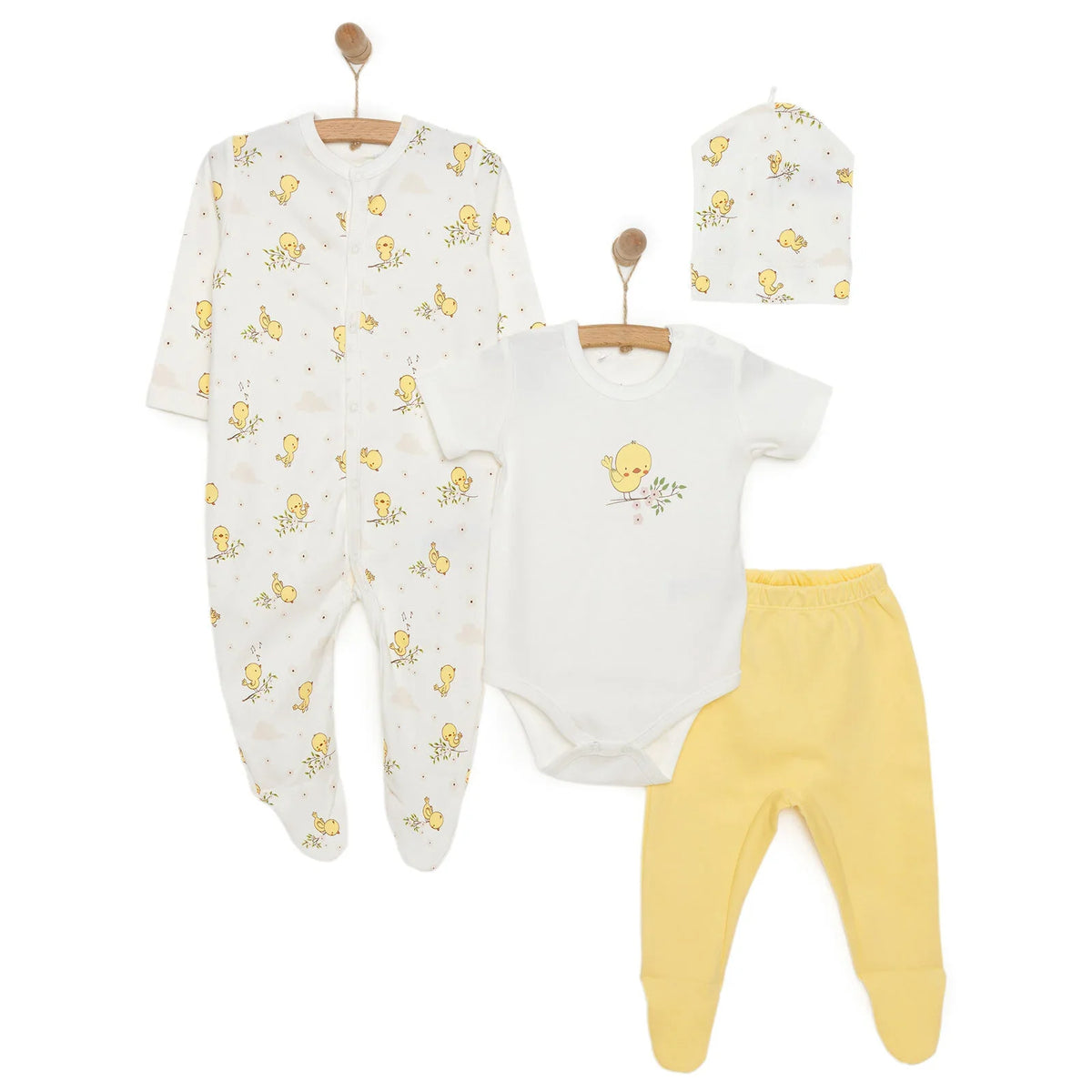 HelloBaby Bird Print 4 Piece Baby Hospital Bag Set (Newborn to 6 Months)