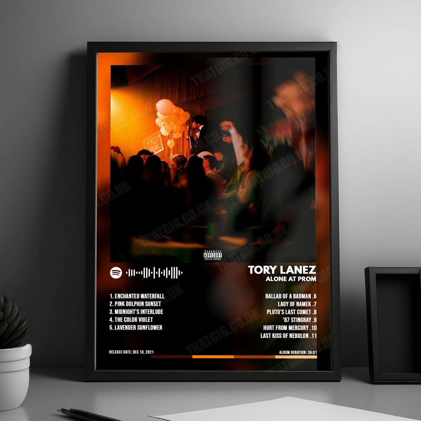 Tory Lanez "Alone at Prom" Album Cover Poster - with Complete Tracklist