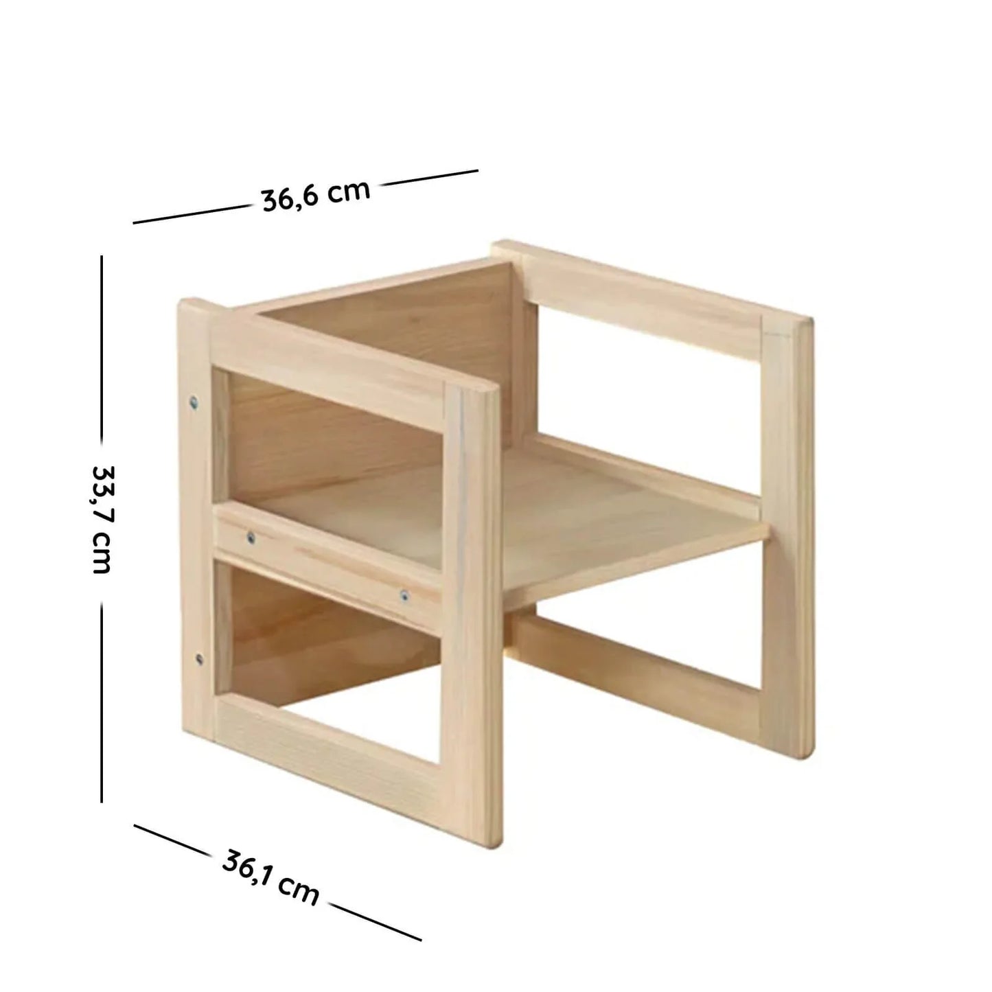 Montessori Wooden Convertable Table & Chair 36,1 cm (W) x 33,7 cm (H) x 36,6 cm (L)