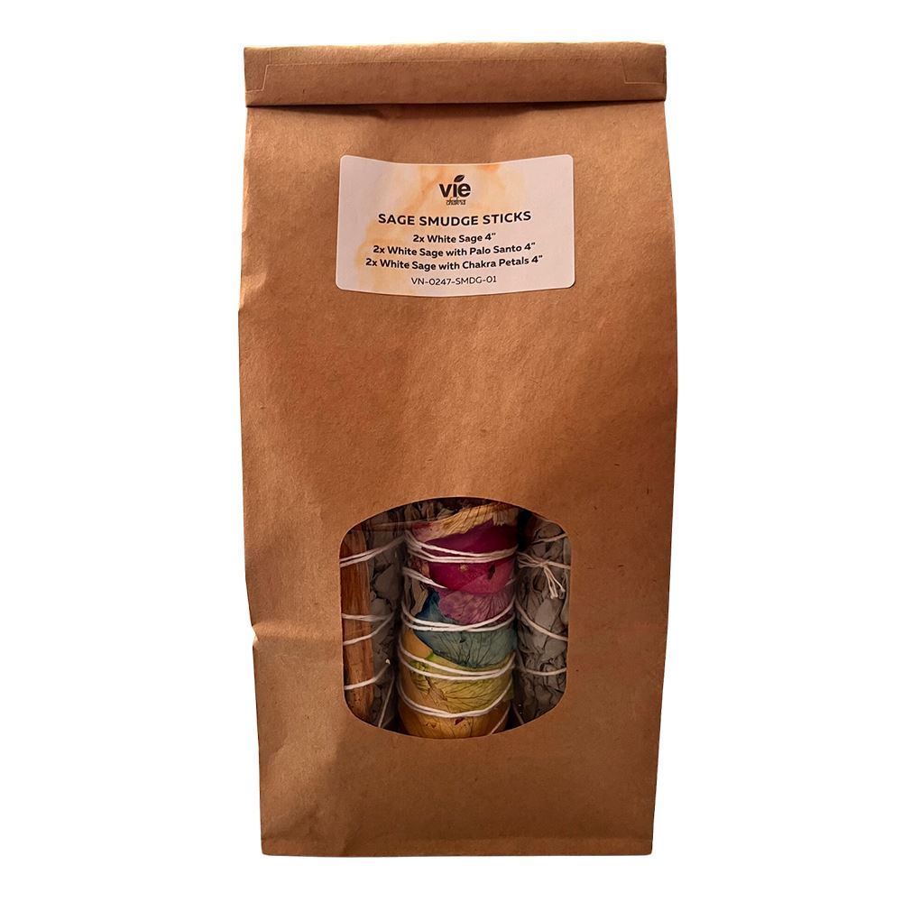 2x White Sage 4" Smudge Sticks, 2x Palo Santo White Sage 4" Smudge Sticks, 2x Chakra Petals White Sage 4" Smudge Sticks