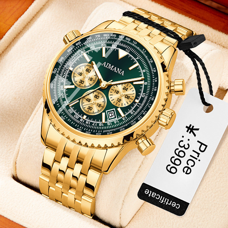 Quartz Three Eyes And Six Needles Men's Watch