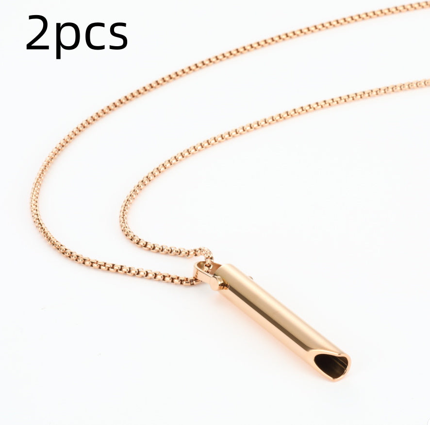 Adjustable Breathing Relieve Pressure Ornament Stainless Steel Decompression Necklace