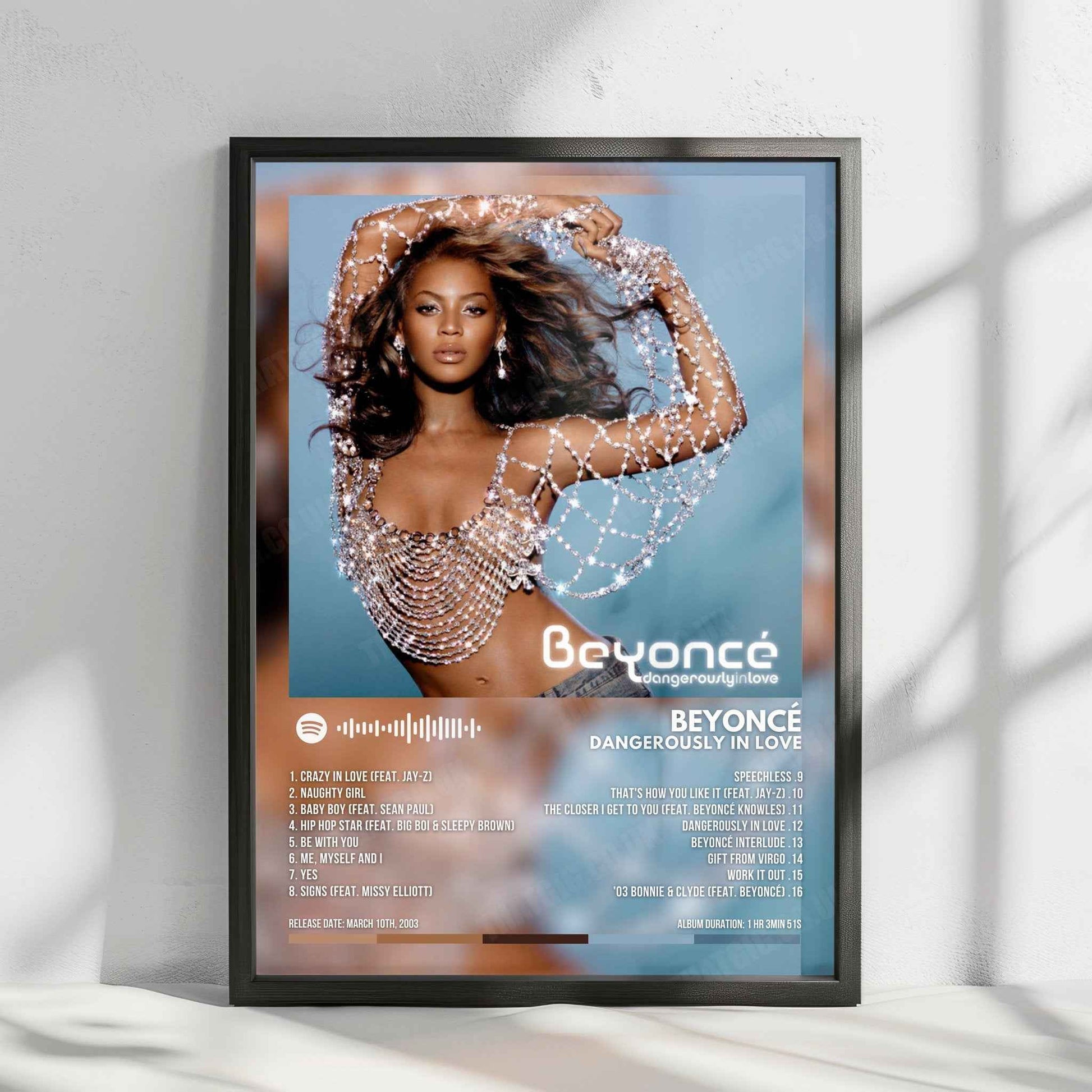 Beyoncé "Dangerously In Love" Album Cover Poster - with Complete Tracklist