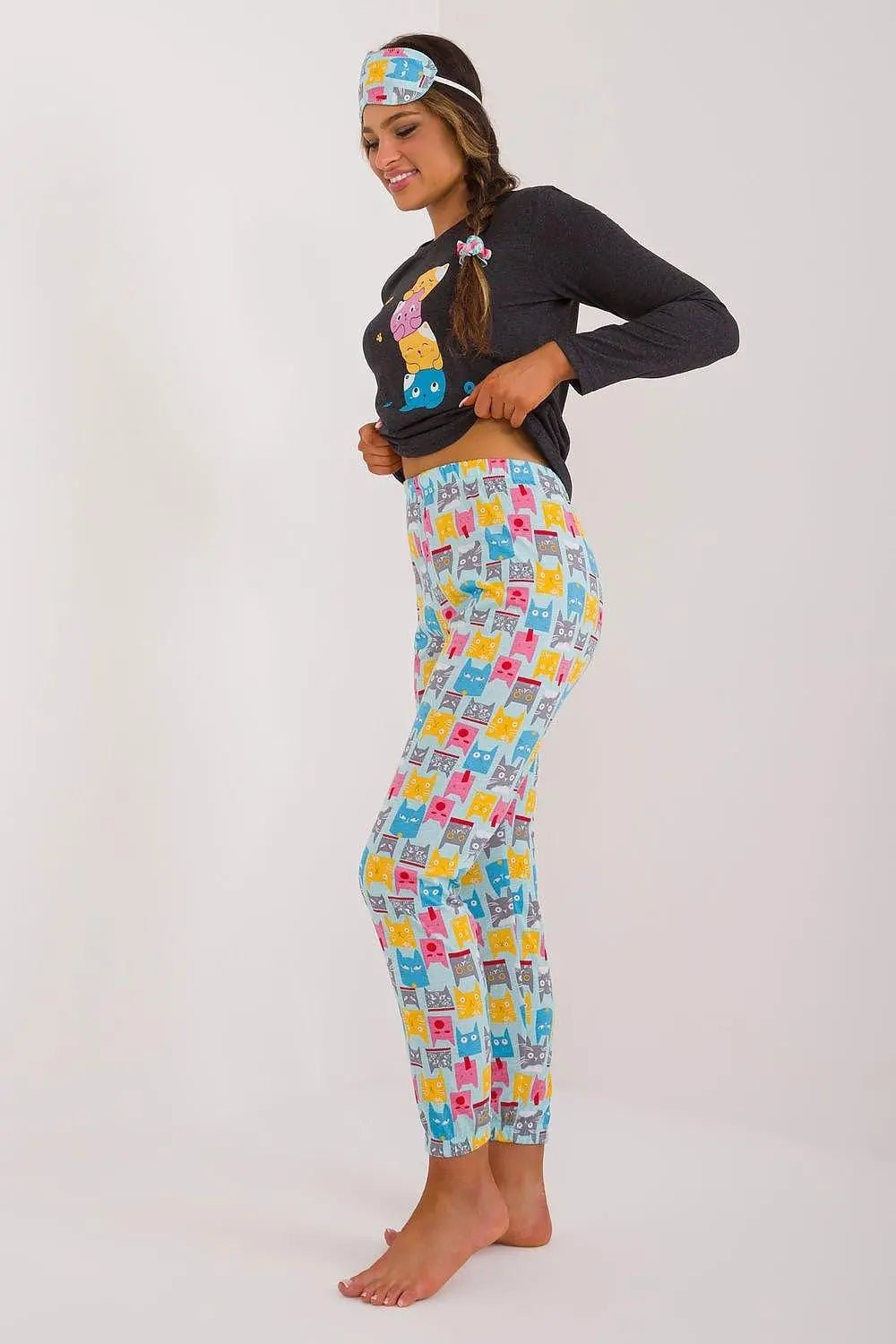 Factory blouse, pants, blindfold and hair elastic women's pajamas