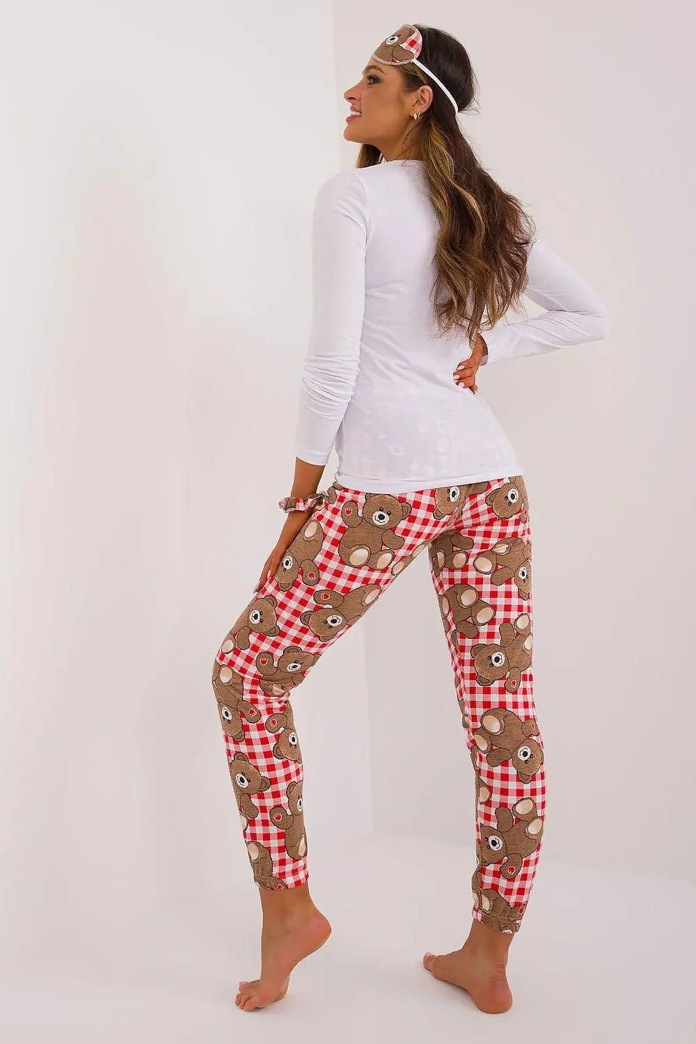 Factory Price blouse, pants, blindfold and hair elastic womens pajamas