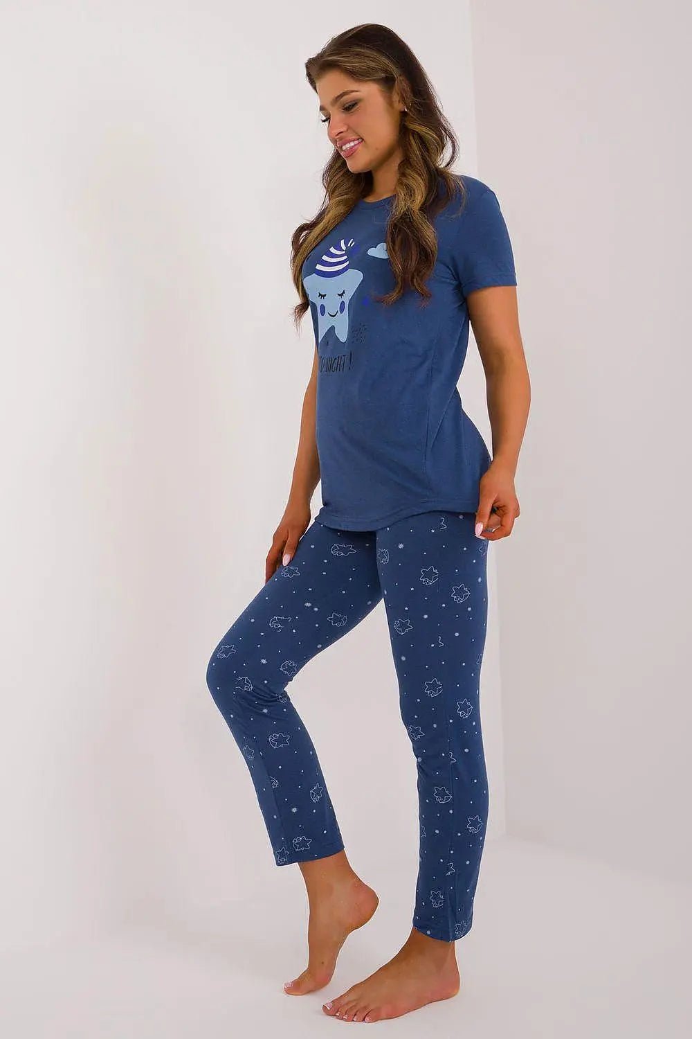 Factory Price short-sleeved t-shirt and pants womens pajamas