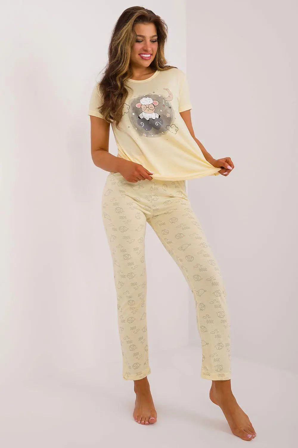 Factory Price t-shirt and pants womens pajamas