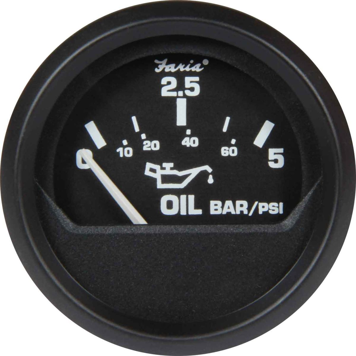 Faria Beede Oil Pressure Gauge 5Bar in Euro Black Style (Euro Resist) FAR12805