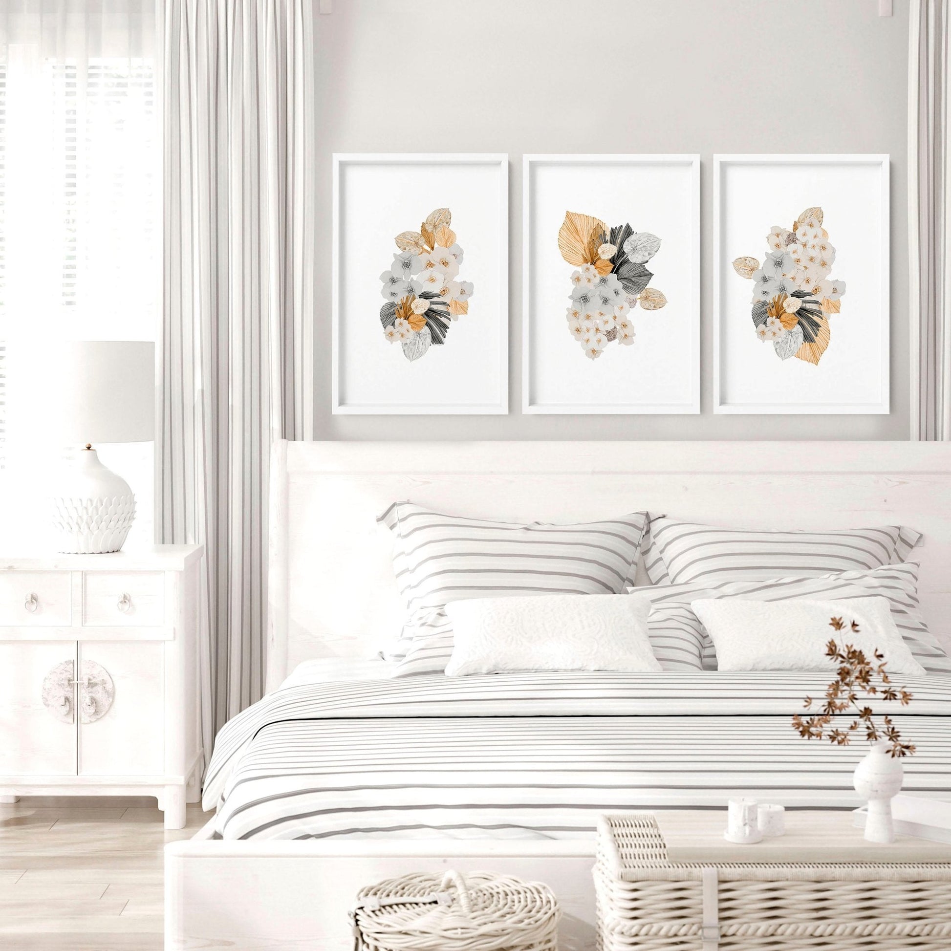 Wall pictures bedroom | set of 3 unique wall art