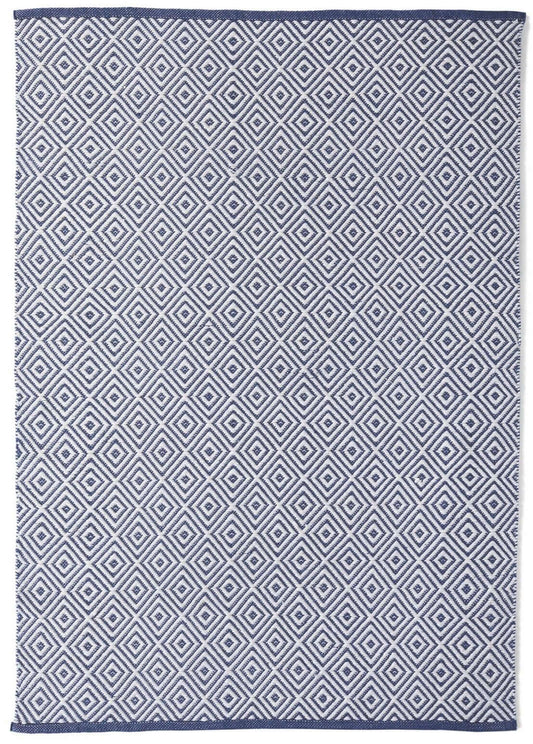 Diamond Navy Hand-woven Rug